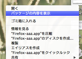パッケージの内容を表示