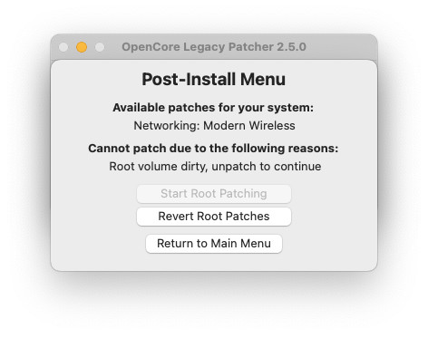 Post-Install Menu